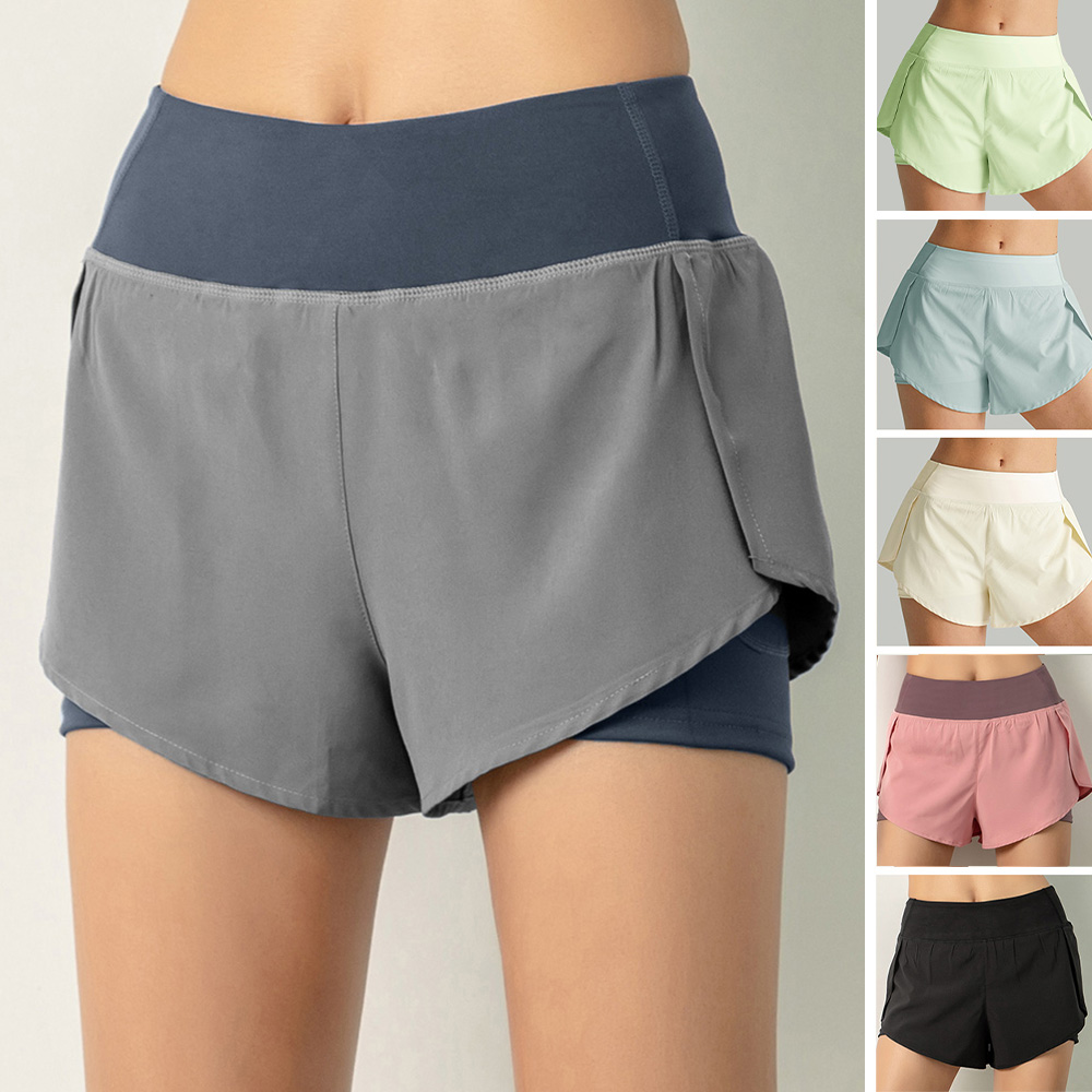 Outdoor Sport Leggings - Women Running Shorts 2-in-1 with Pocket