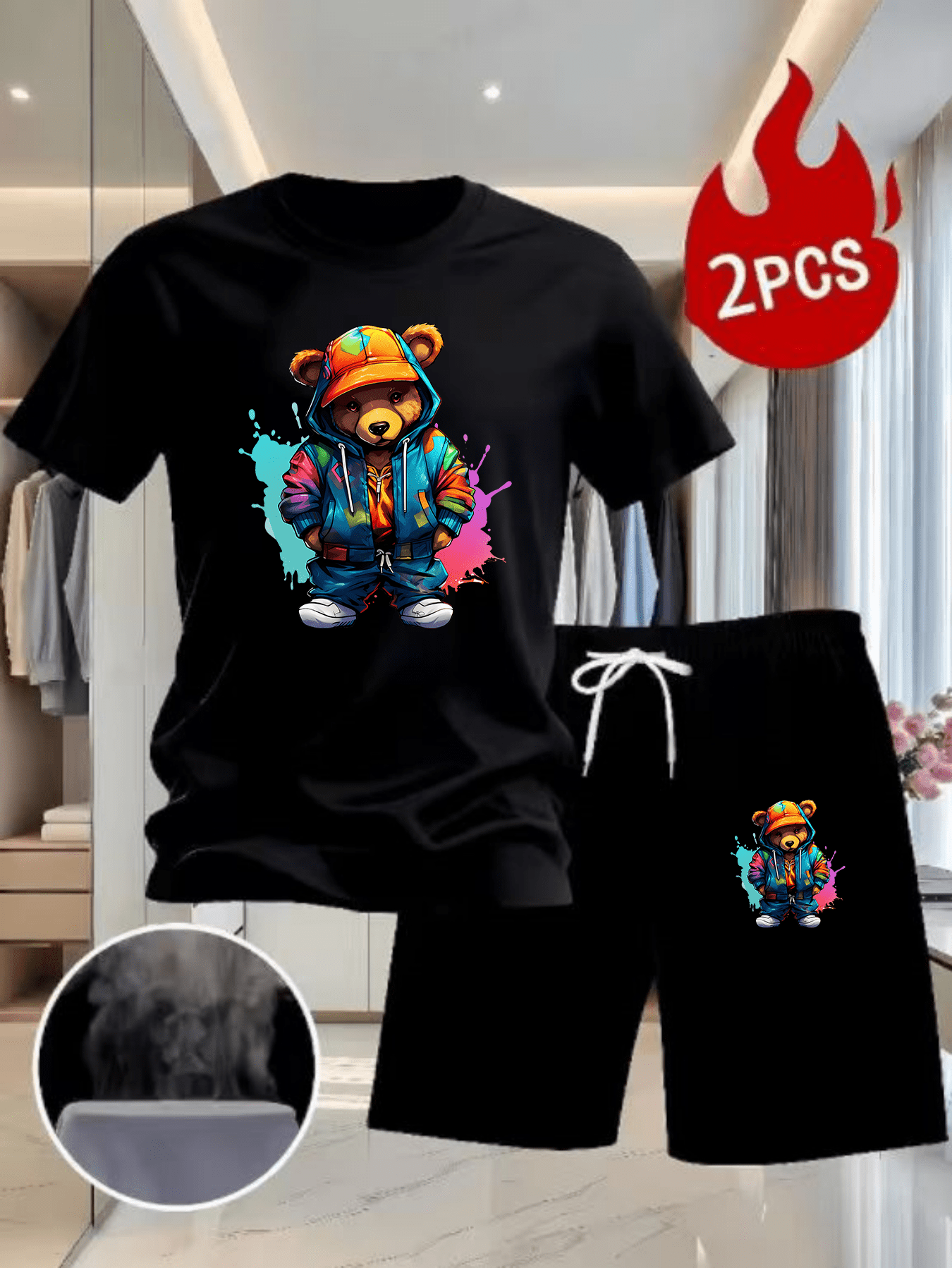 Men Summer 2Pcs High Street Tr - đánh giá và giá Outdoor Sports Outfit