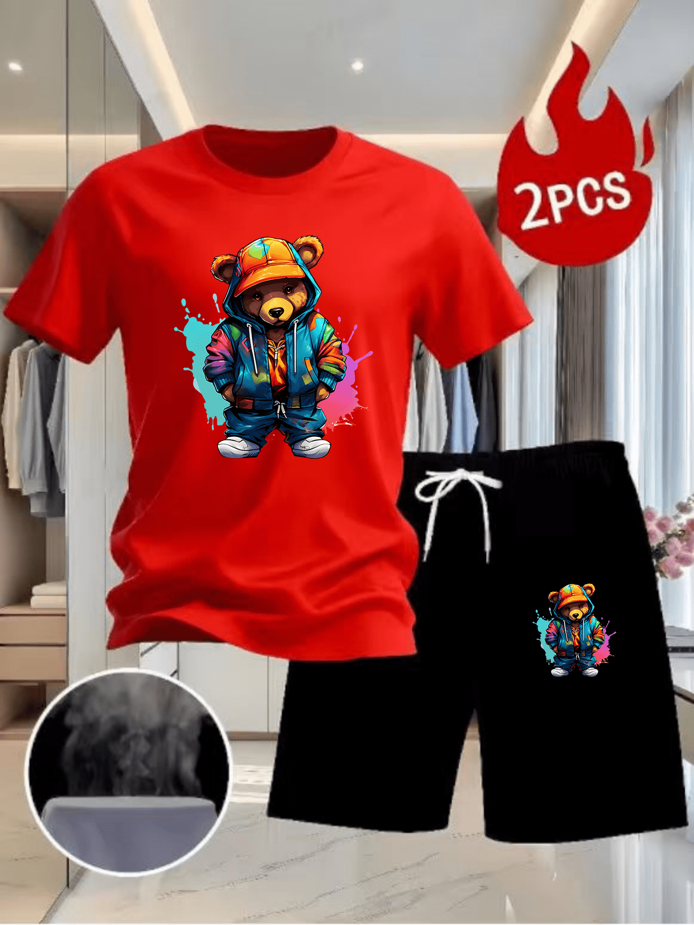 Men Summer 2Pcs High Street Tr - đánh giá và giá Outdoor Sports Outfit