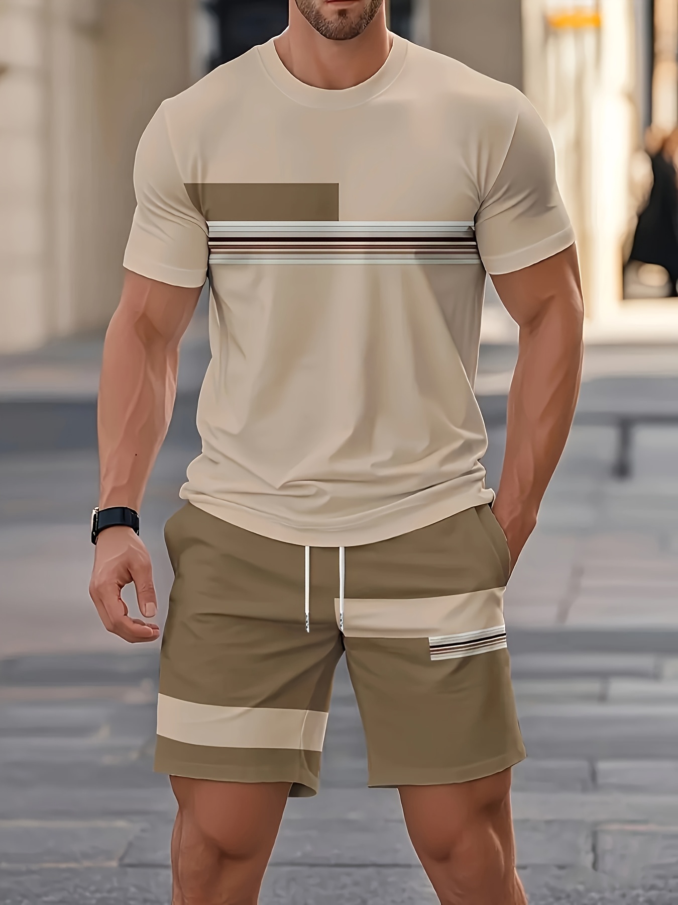 Summer Men's Sets Casual O-nec - đánh giá và giá Outdoor Sports Outfit