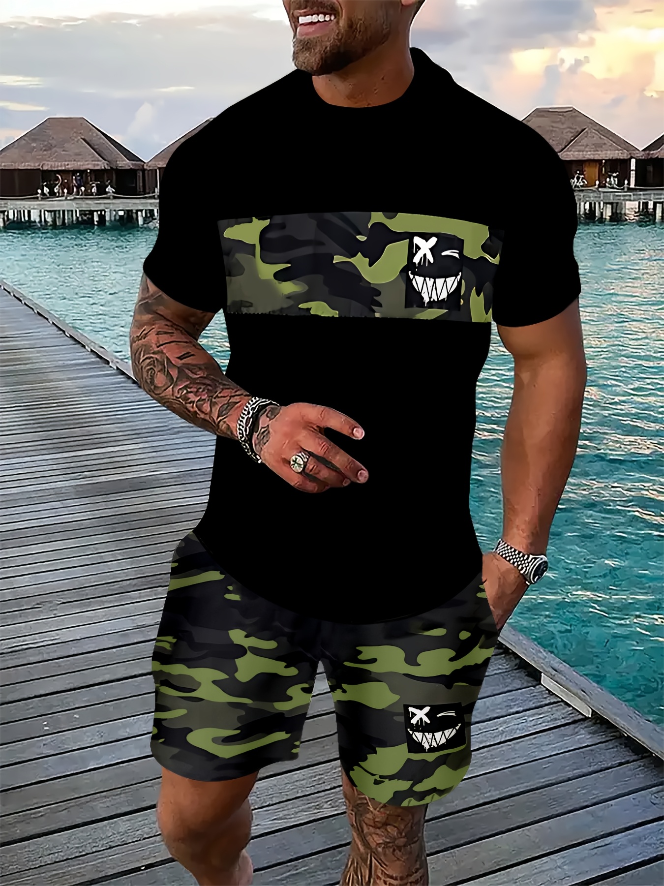 Summer Men's Sets Casual O-nec - đánh giá và giá Outdoor Sports Outfit
